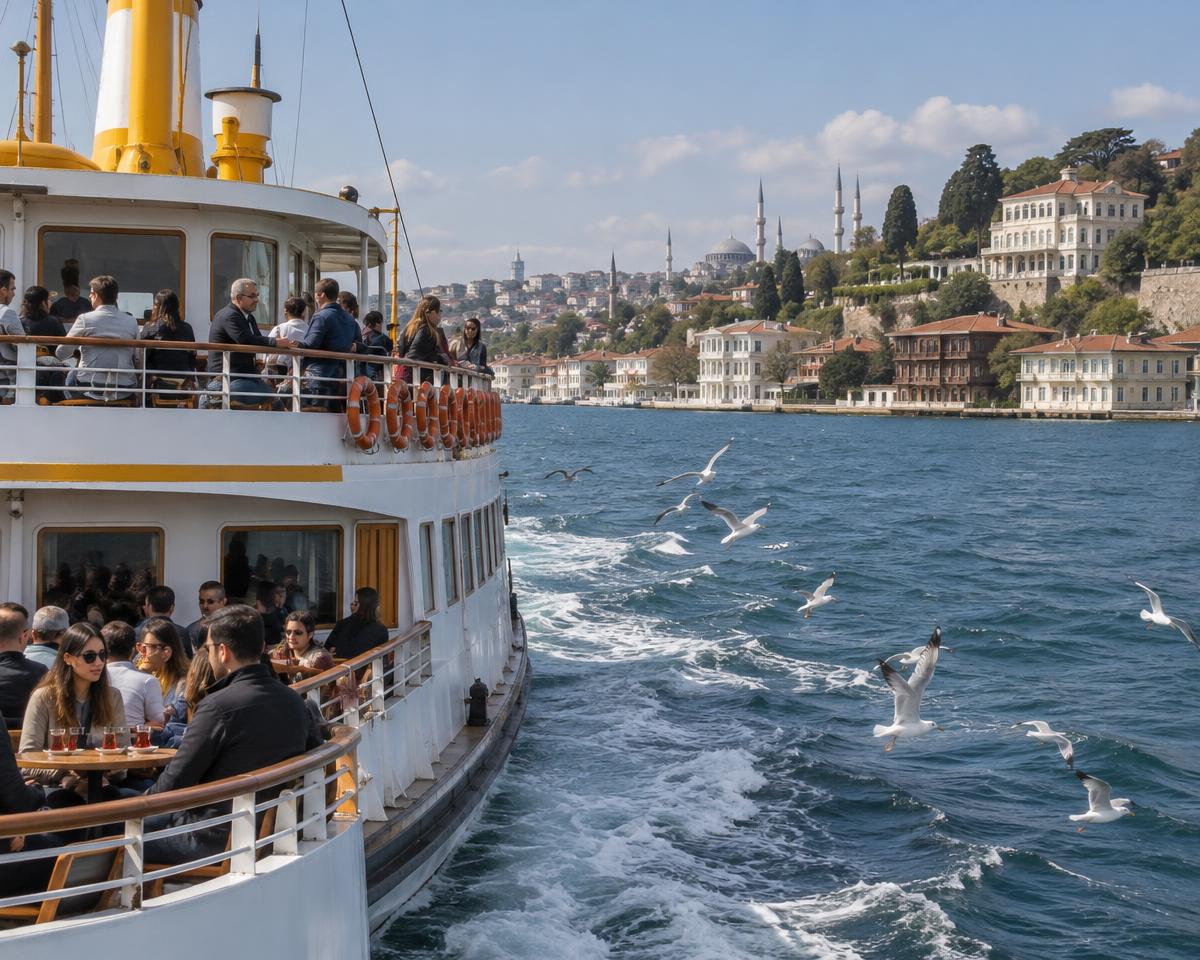 The ferry, a daily commute across two continents