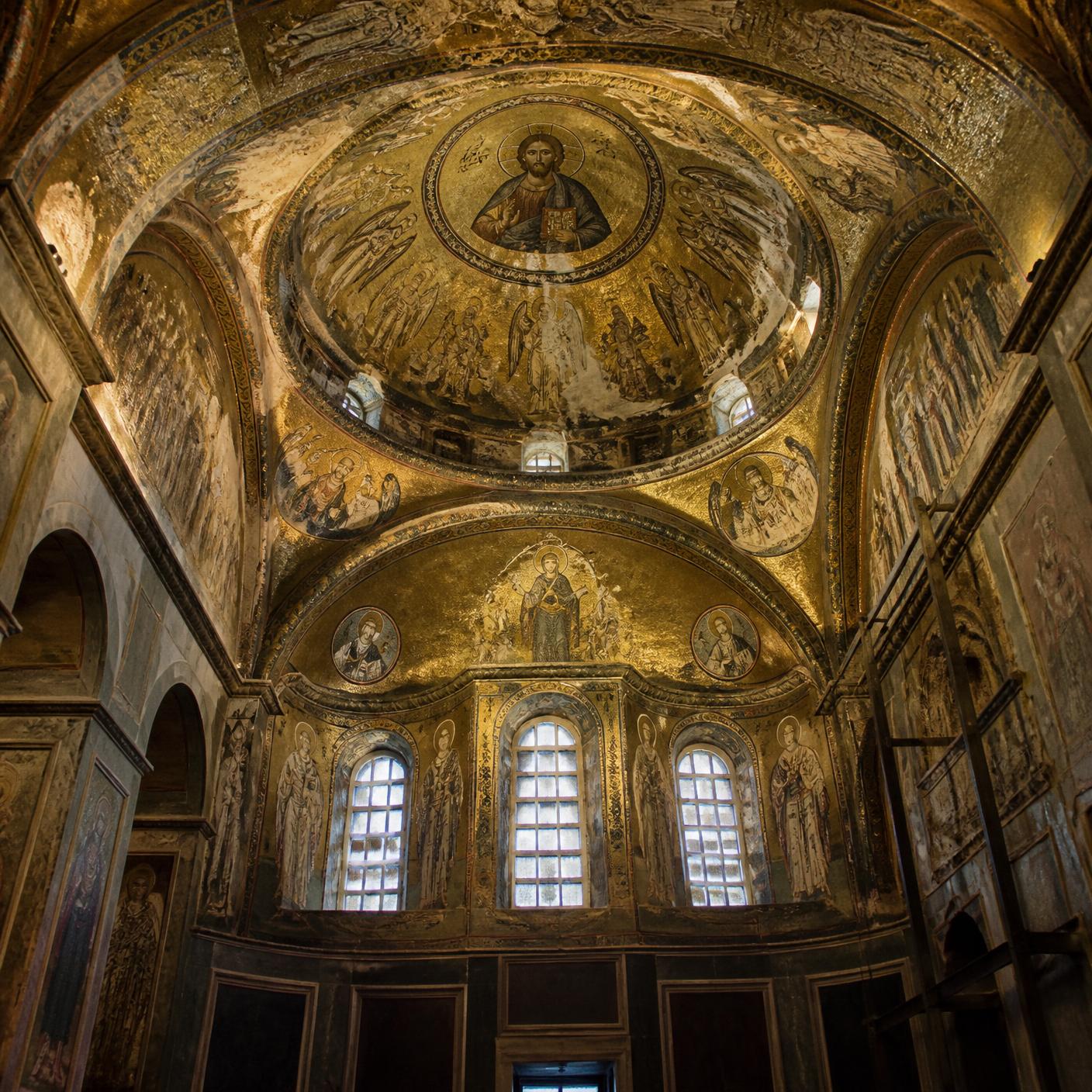 Byzantine mosaics inside Kariye Mosque, Chora Church